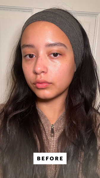 Allure designer Briana Rengifo before applying the Rōz Milk Styling Mousse